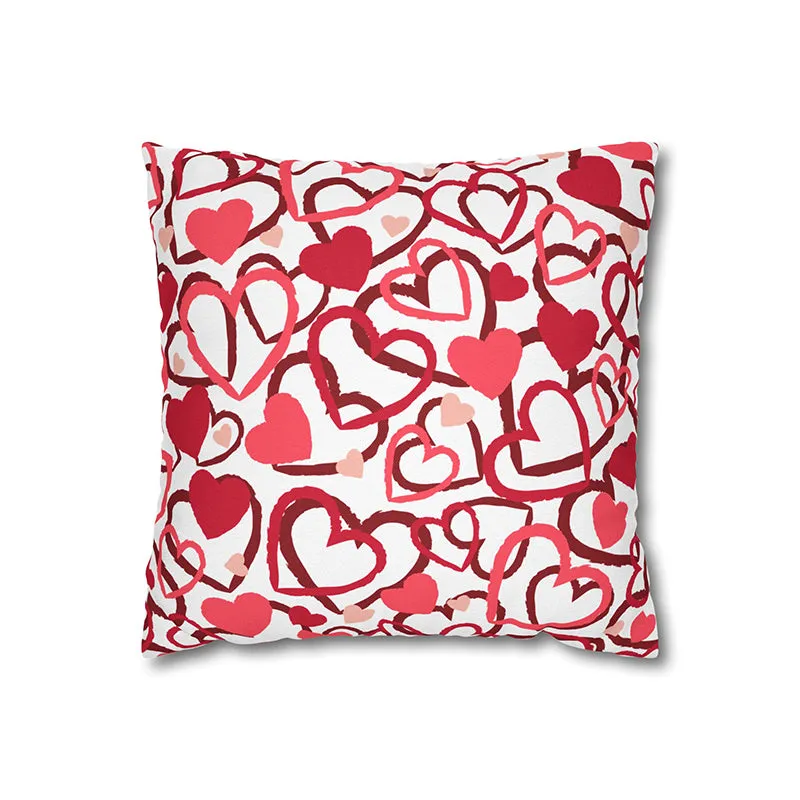 Heart Storm Printed Velvet Cushion Cover media 5