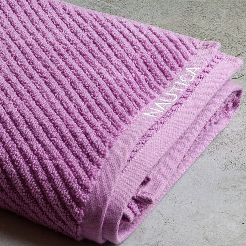 Nautica Riviera Soft Cotton Bath Towel - Lilac media 5