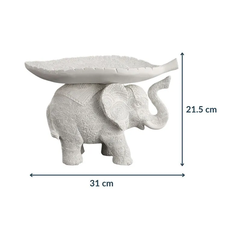 Tusker Grace Elephant Showpiece - White media 9