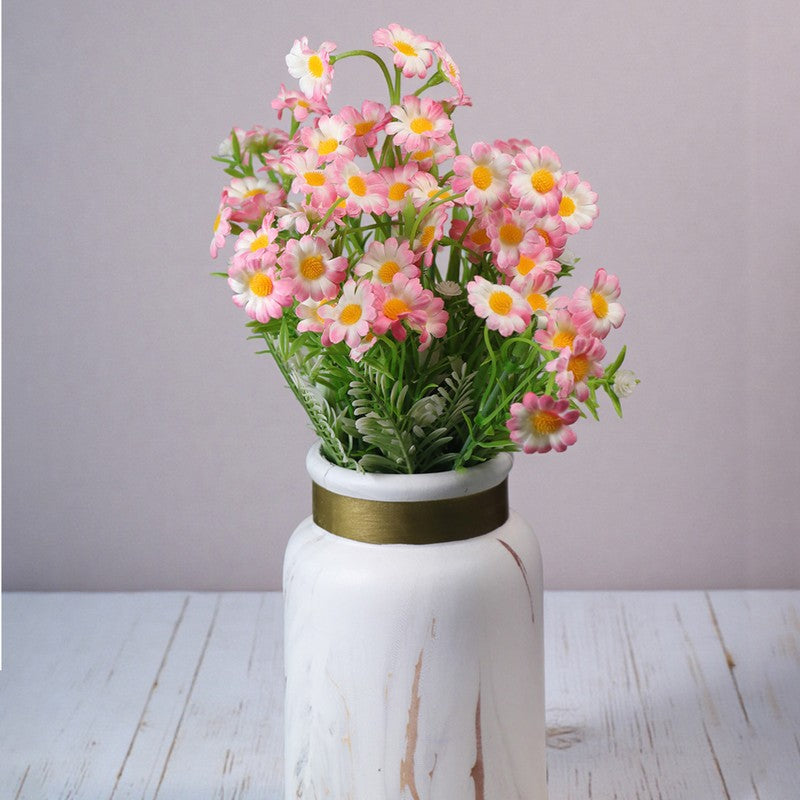 Bit Silk Daisy Artificial Flowers - Pink & Orange media 4