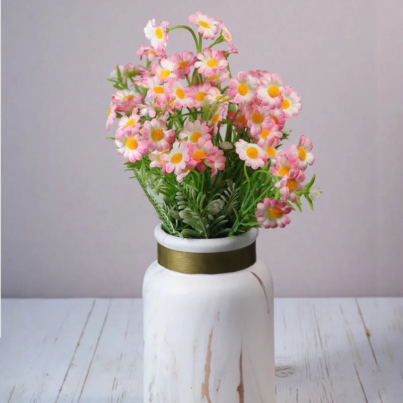 Bit Silk Daisy Artificial Flowers - Pink & Orange media 4