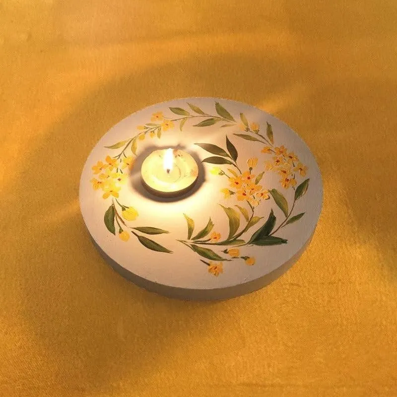 Yellow Bliss Handpainted Tealight Candle Holder media 4