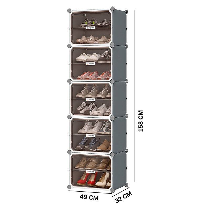 PureForm Grey Plastic & Metal Shoe Racks media 9