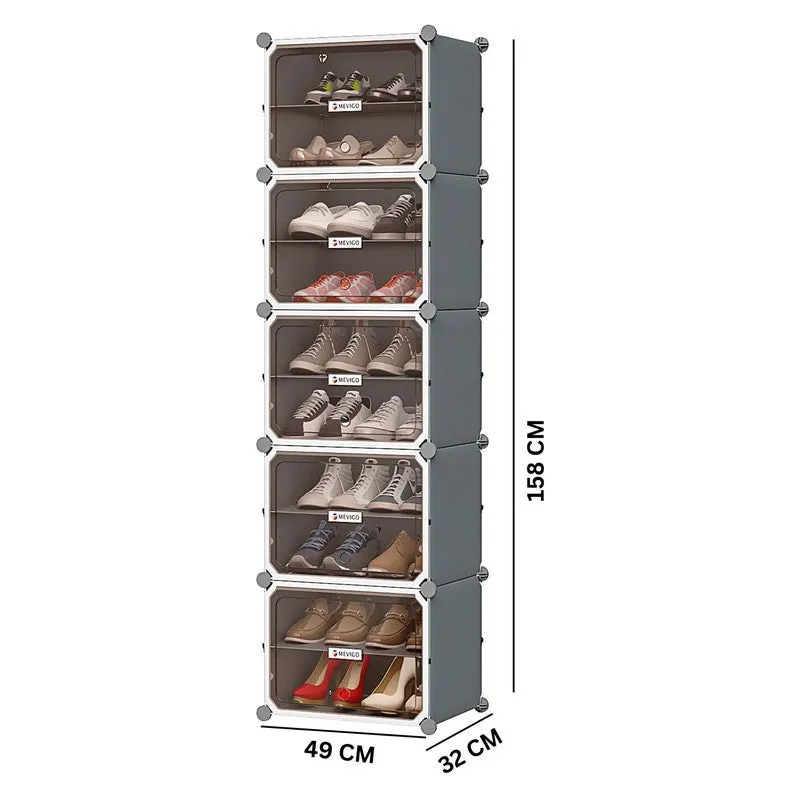 PureForm Grey Plastic & Metal Shoe Racks media 9