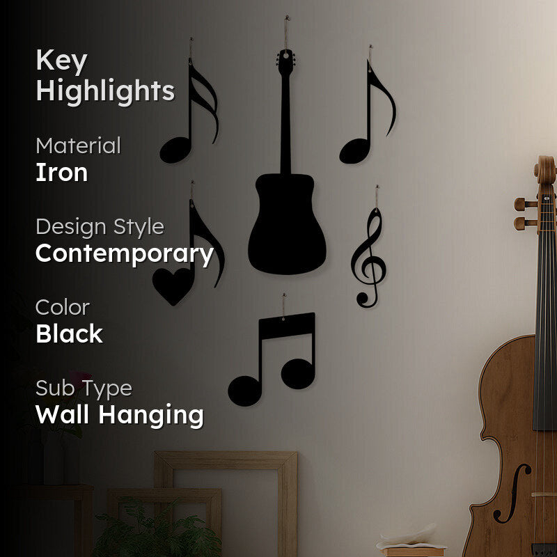Guitar Notes I Iron Wall Accent - Set Of Six media 2