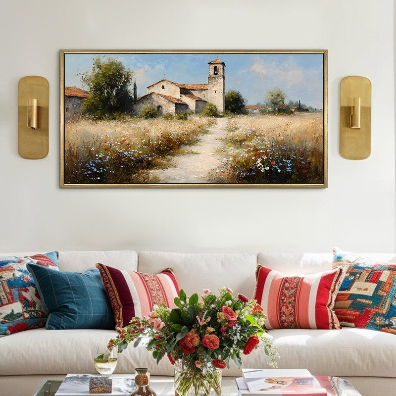 Old Homestead Canvas Wall Painting With Frame