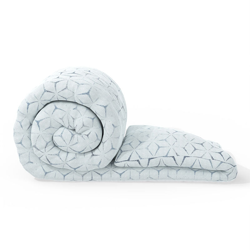 Nautica Fractal Comfort Geometric Cotton Comforter (Pastel Blue) - 150 TC/130 GSM media 5