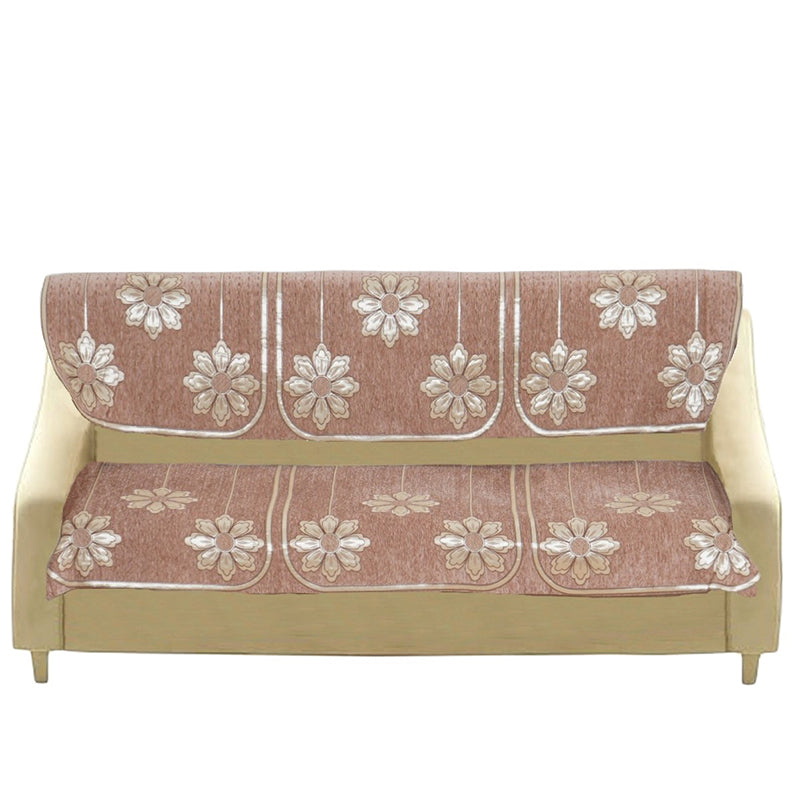 Mitha Floral Sofa Cover (Peach) media 5