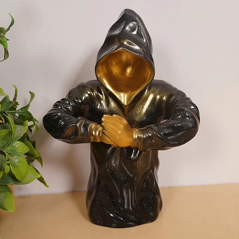 Stylish Black & Gold Monkey Showpiece media 8