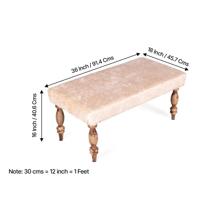 Drion Sheesham Wooden Bench - Beige media 11