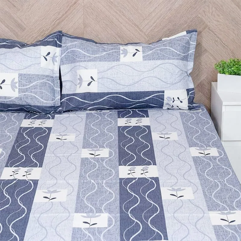 Shirava Wavy Cotton Bedsheet (Grey) - 144 TC media 4
