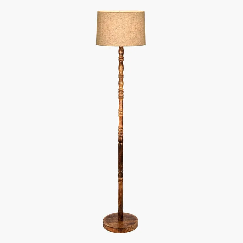 Heritage Turned Wooden Floor Lamp - Brown media 3