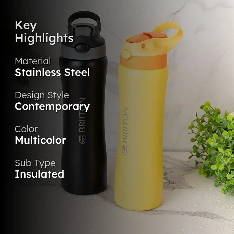 Handy Quench Hot & Cold Thermos Water Bottle (Black & Yellow, 750 mL Each) - Set Of Two media 2