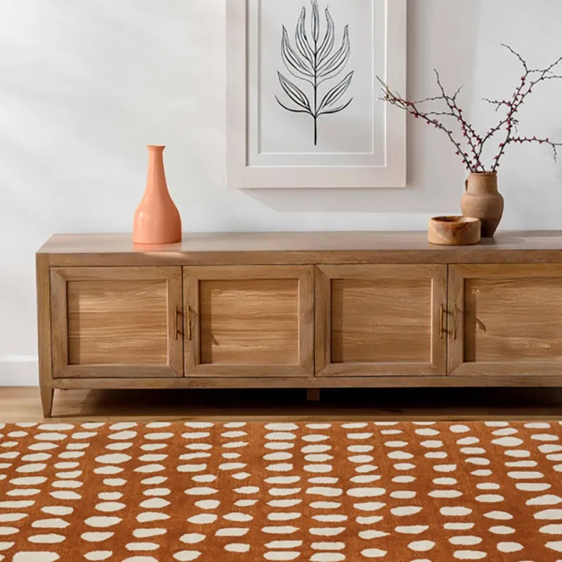 Elatus Hand Tufted Abstract Wool & Nylon Carpet - Brown & Beige media 8