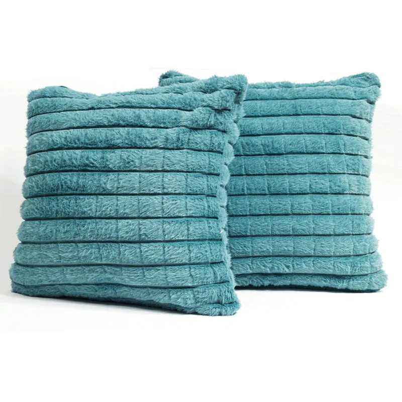 Frost Waffle Blue Cushion Cover (Square) Set of Two media 5