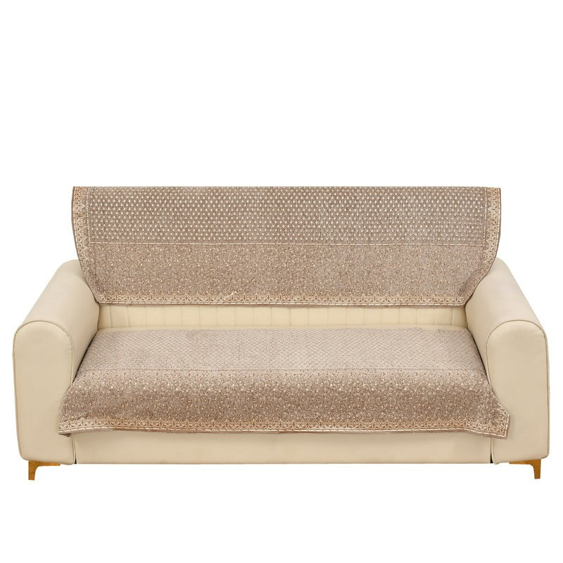 Petite Leave Chenille Sofa Cover - Brown media 6