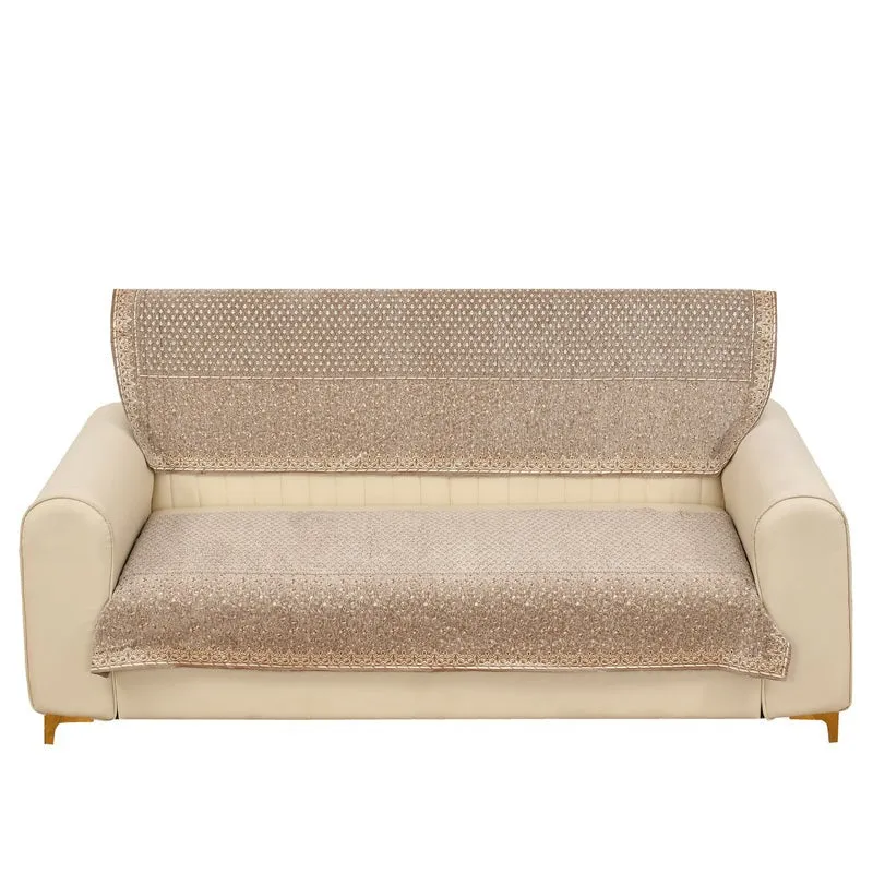 Petite Leave Chenille Sofa Cover - Brown media 6