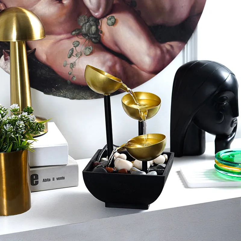 Vessel Flow Table Top Fountain - Gold media 3
