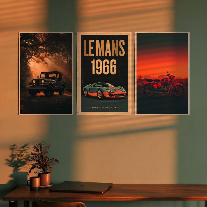 Dynamic Drift Cars Polymer Wall Poster