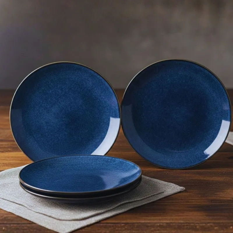 Ceramic Dinner Plates (Blue) - Set of Four media 3