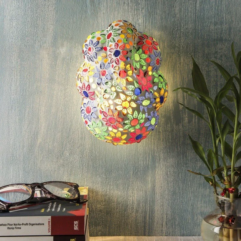 Divine Ganpati Glass Wall Lamp - Multicolor media 1