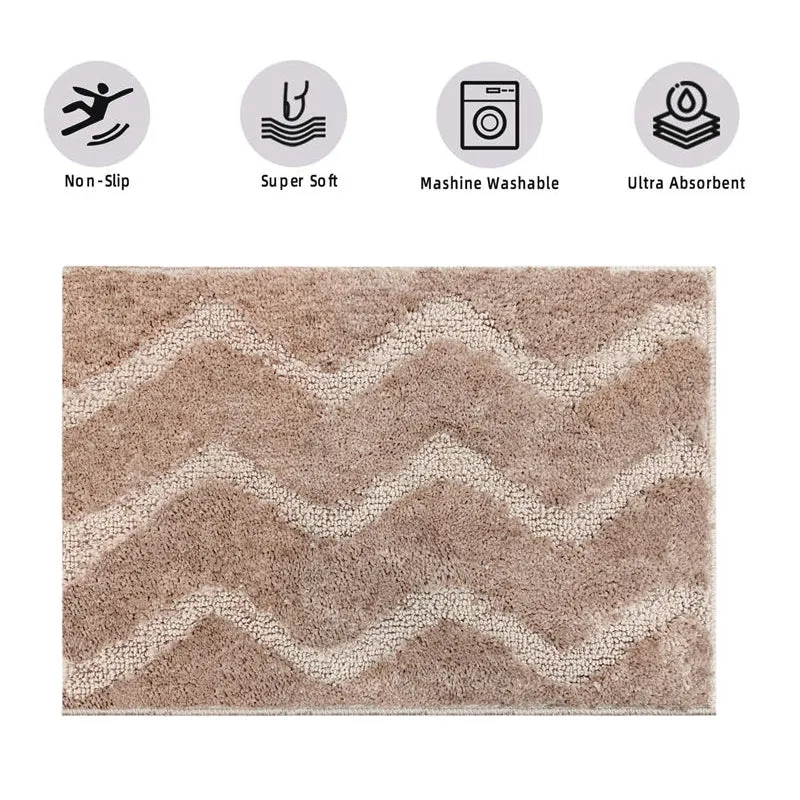 Scotch Waves Microfiber Bath Mat - Beige media 6