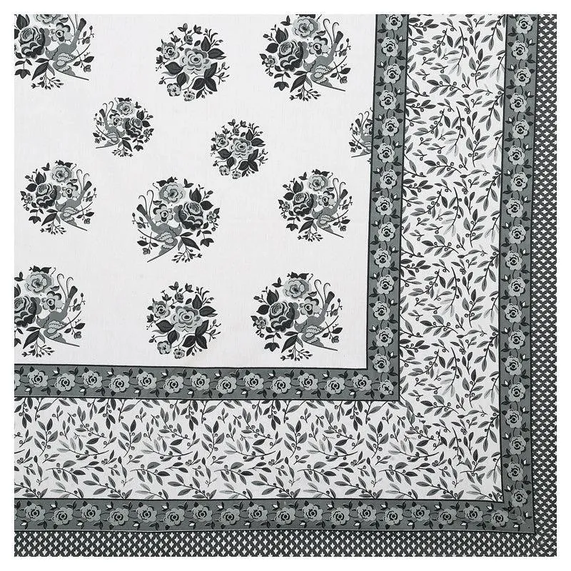 Bhuja Floral Cotton Bedsheet (Grey) - 144 TC media 4