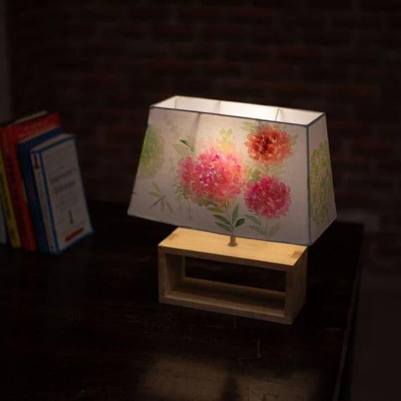 Driso Floral Handpainted Fabric Table Lamp - Multicolor
