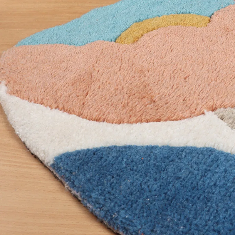 Tulip Twist Poly Cotton Bath Mat- Blue media 5