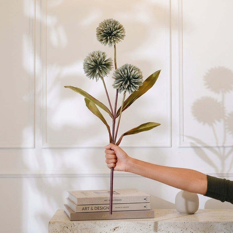 Faux Autumn Chrysanthemum Flower Stick (Green) - 43 CM