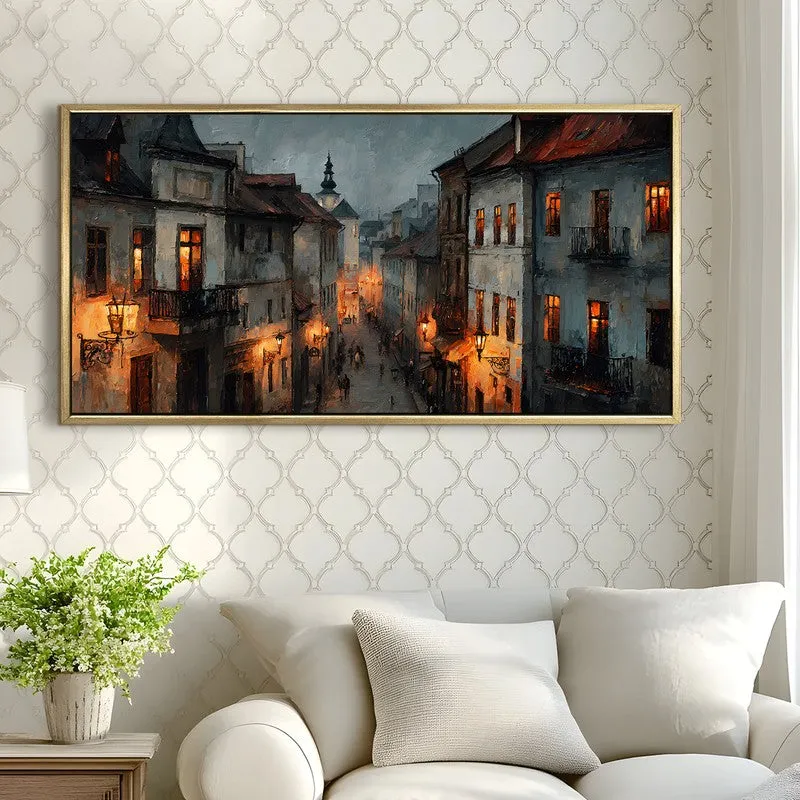 Dusklit Way Canvas Wall Painting With Frame media 4