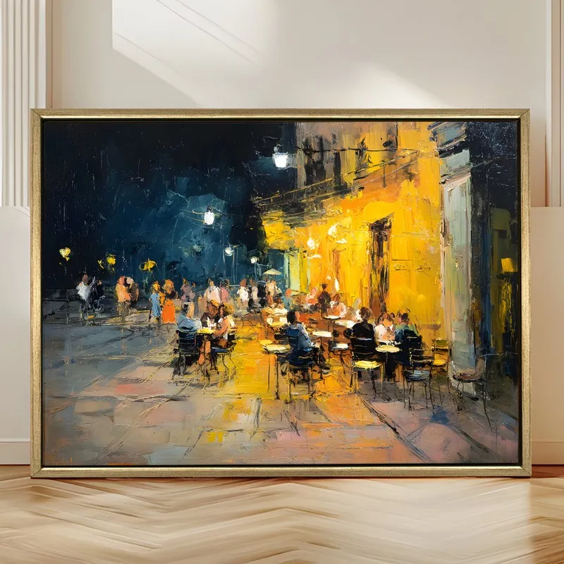 Golden Alley Canvas Wall Painting With Frame media 4