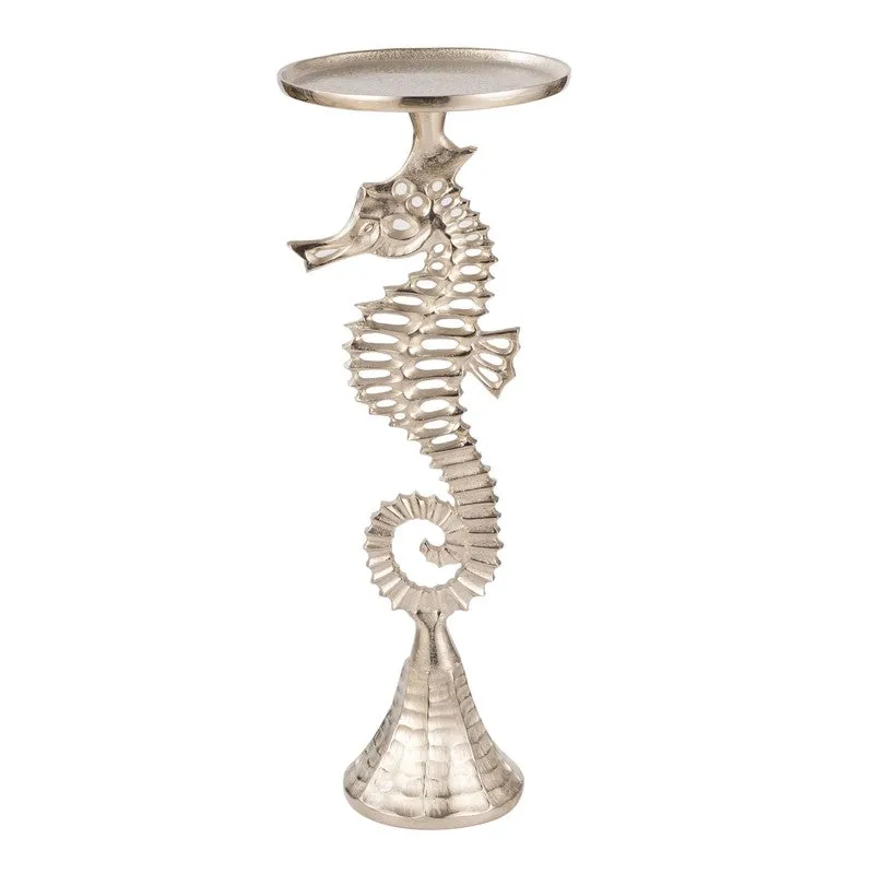 Seahorse Sculpt Aluminum Side Table - Silver media 3