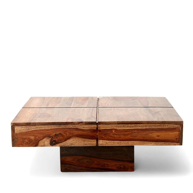 Tervo Sheesham Wooden Center Table - Dark Brown media 3