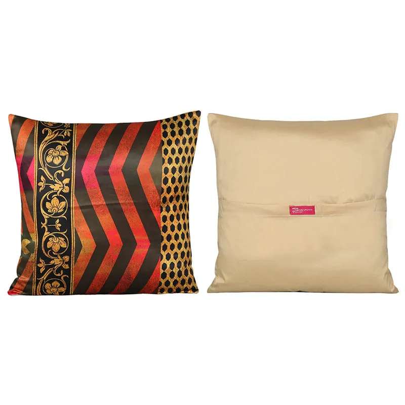 Blooming Tuk-Tuk Printed Satin Cushion Cover - Set Of Five media 6