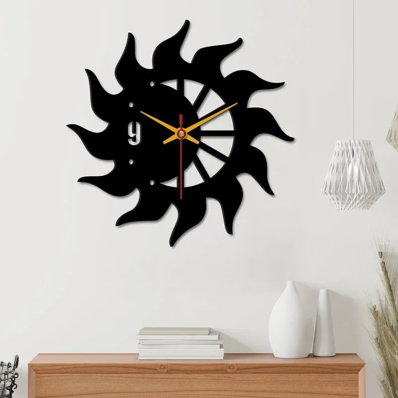Sunray Glow Wooden Wall Clock media 3
