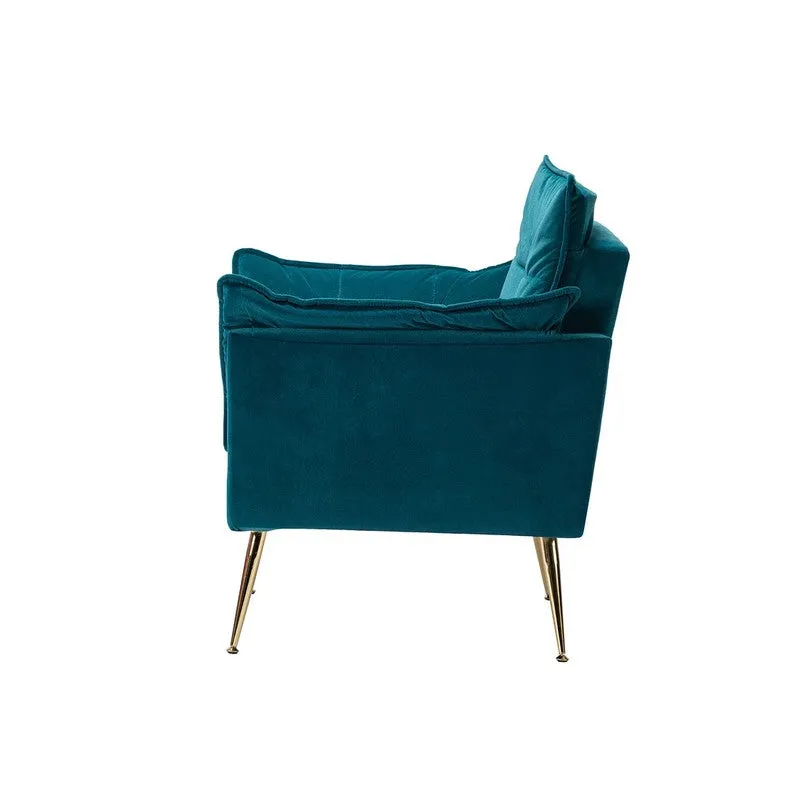 Contura Neem Wood Accent Chair - Blue media 5