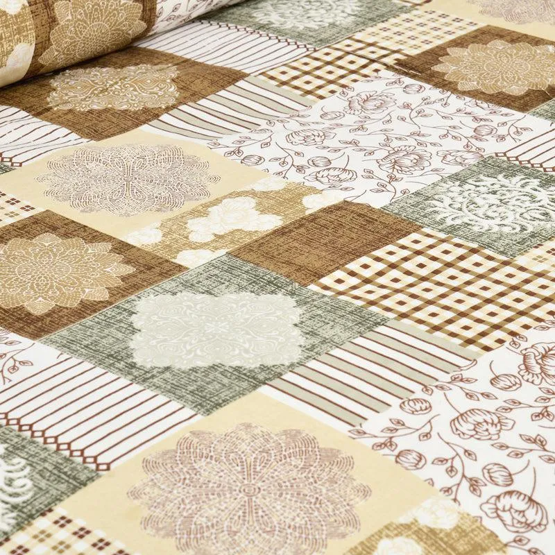 Aankhen Ethnic Cotton Bedsheet (Brown,White) - 160 TC media 4
