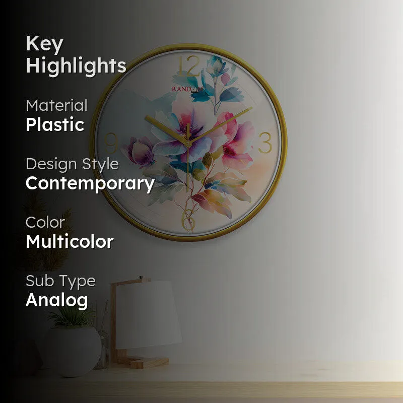 Eros Floral Wall Clock media 2