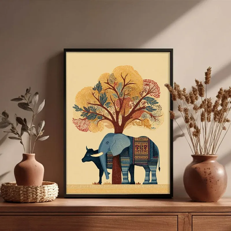 Gajraj Canvas Wall Painting With Black Frame media 6
