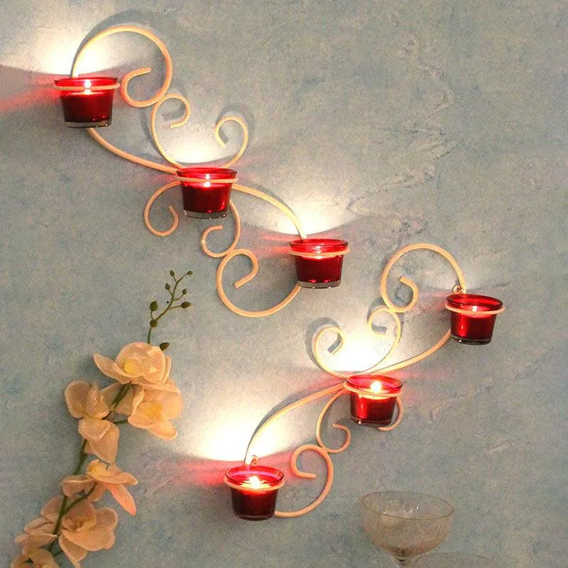 Halo Sconce Iron & Glass Tea Light Holder media 3