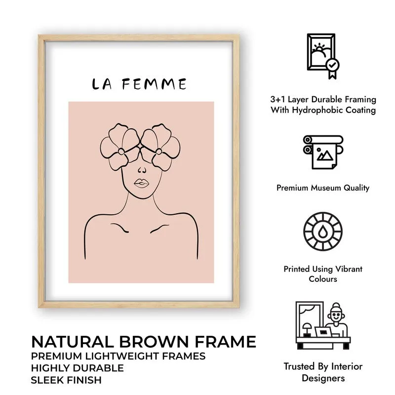 Petal Gaze Canvas Wall Painting With Brown Frame media 10