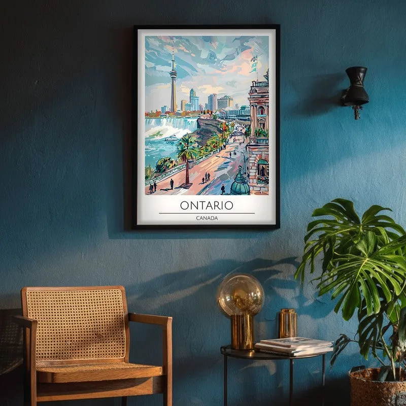 Vintage Ontario Framed Canvas Wall Painting media 4