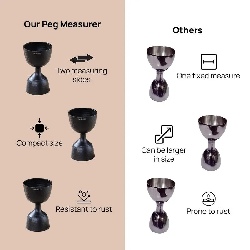 The Noir Textured Stainless Steel Jigger - 30 ML/60 ML media 5