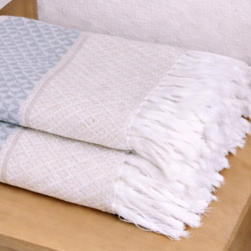 MosacStrip Cotton Hand Towel (Grey) - Set Of Four media 5
