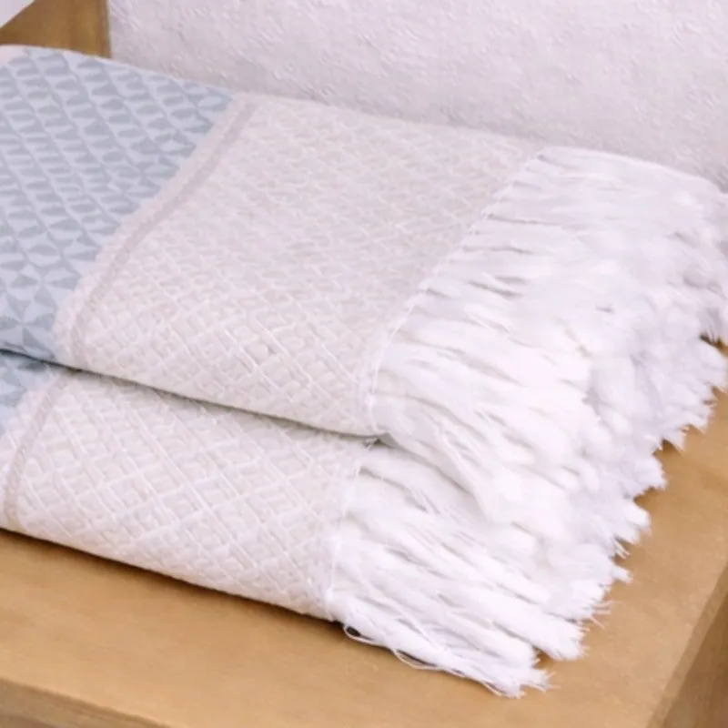 MosacStrip Cotton Hand Towel (Grey) - Set Of Four media 5