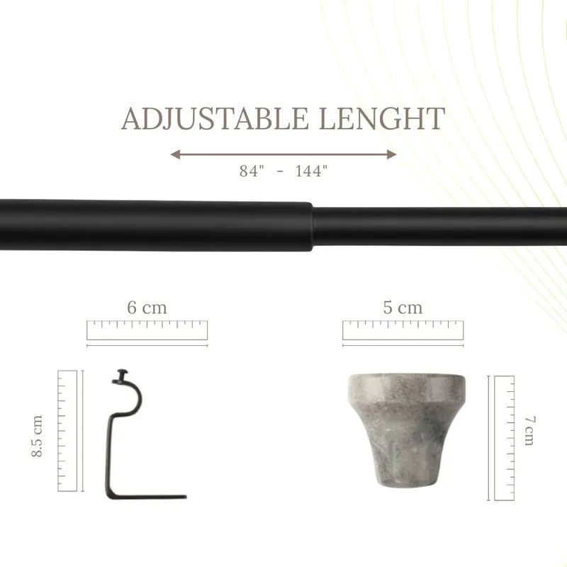 Strativa Extendable 1" Single Curtain Rods With Urn Finial & Brackets media 5
