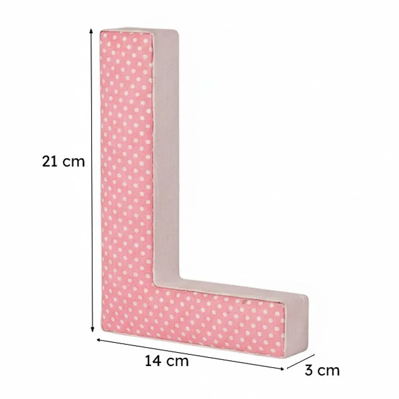 Alphabet L Polka MDF & Fabric Wall Accent media 6