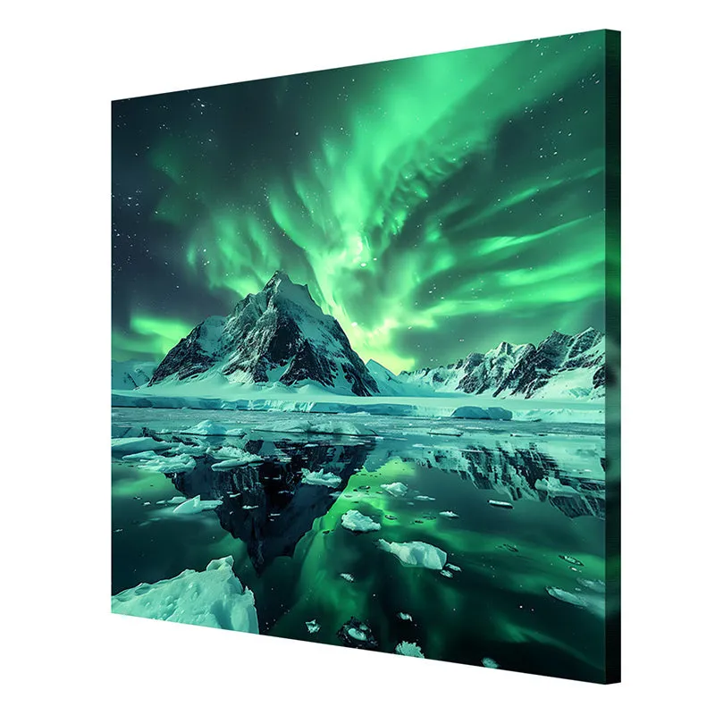Aurora Icy Peaks Wall Painting media 6