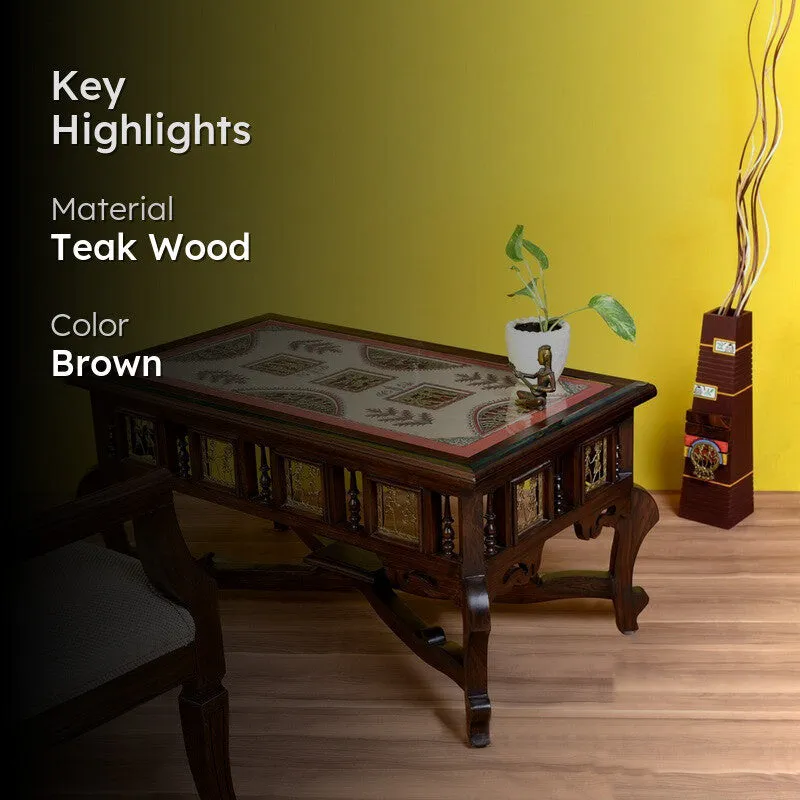 Voila Teak Wood Center Table media 2